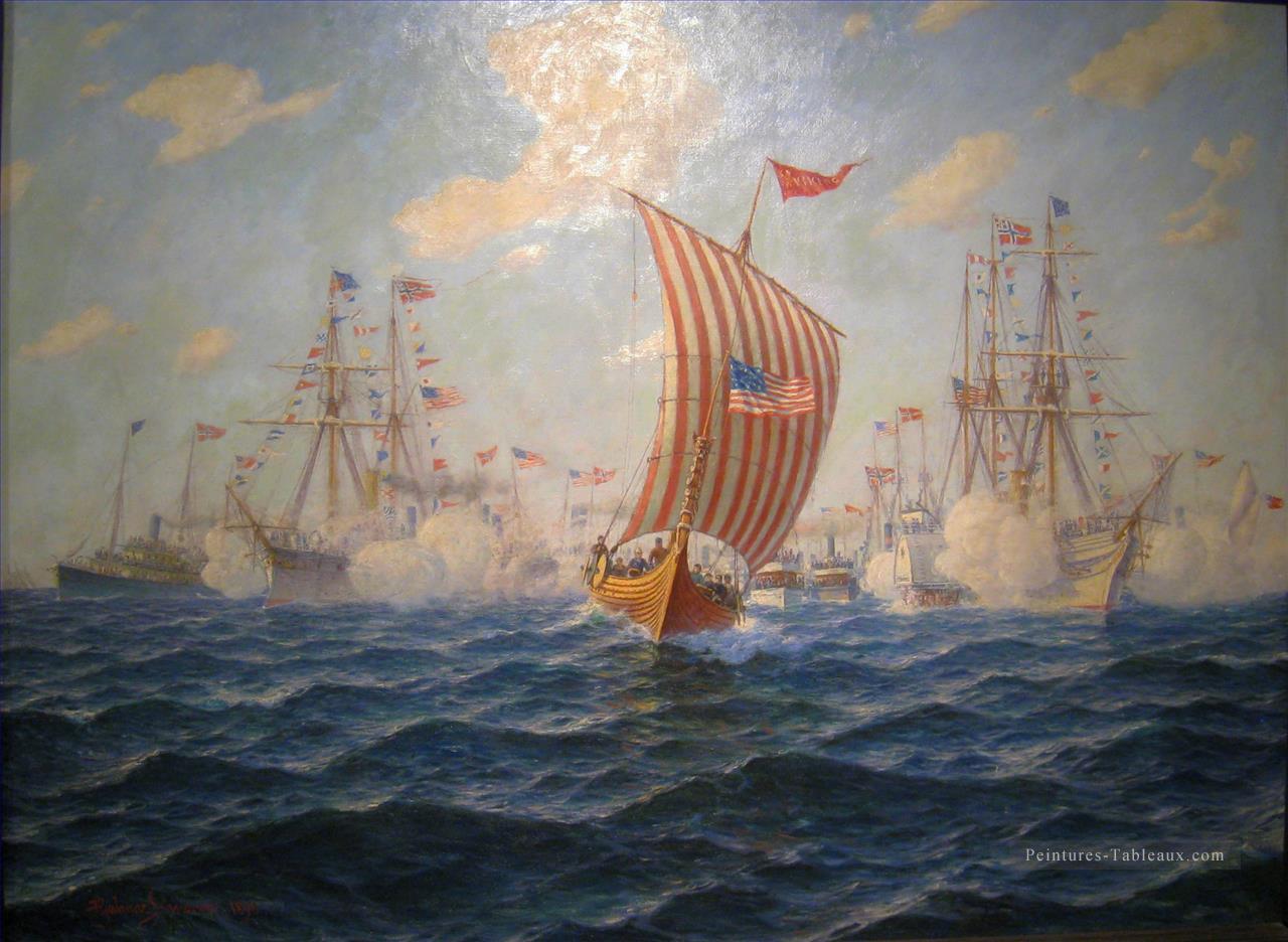 Hjalmar Johnssen Viking Andommer Chicago Batailles navales Peintures à l'huile